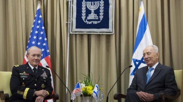 Peres tells US military chief Iran sanctions showing results