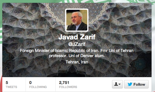 In Twitter debut, Zarif opts for English