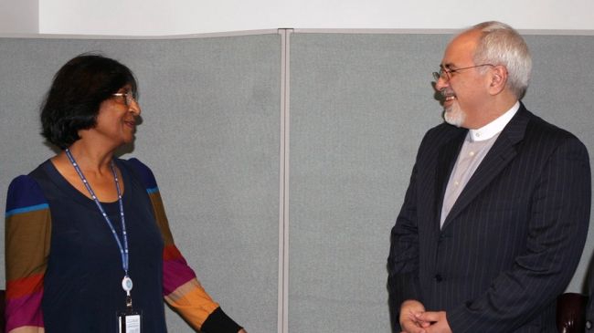 Irans Zarif meets UN human rights chief Pillay