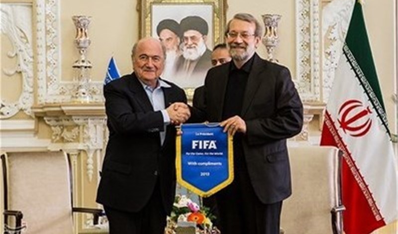 FIFA chief Blatter meets parliament speaker Larijani