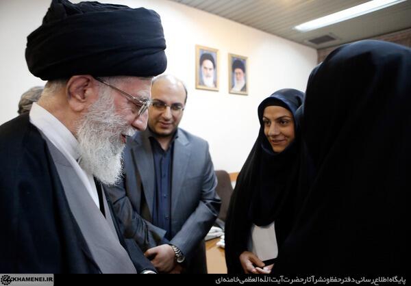 Female world Wushu champion presents her gold medal to Leader of Islamic Revolution
