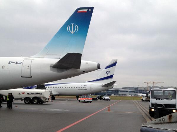 Israeli jet parked next to Iranian sparks Davos thaw