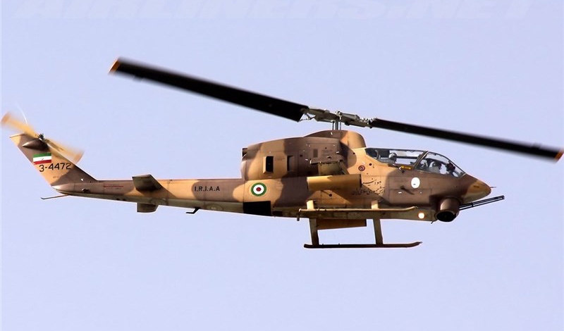 Iranian army choppers equipped with guided missiles