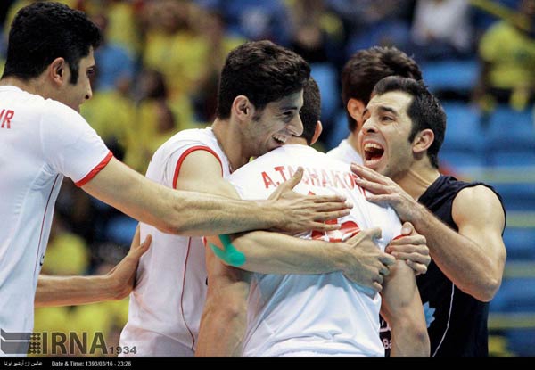 Iran volleyball players rout Brazil 3-0