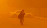 Zabol shrouded in darkness by sandstorm