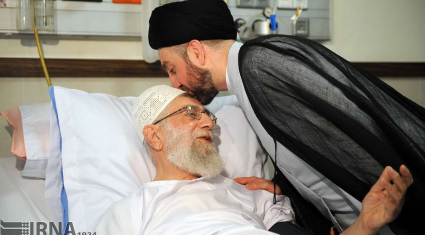 Hakim visits Supreme Leader at hospital