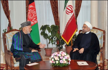 President Rouhani confers with Afghan counterpart