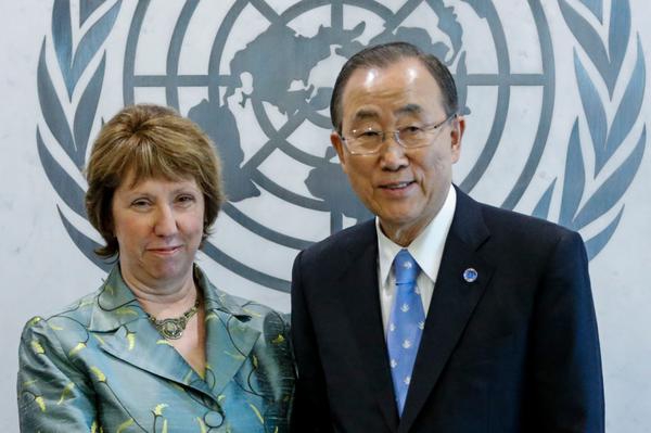 EU HighRep Ashton met UNSG Ban Ki-moon in NY ahead of UNGA