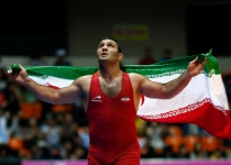 Iranian freestyle wrestler Reza Yazdani won gold medal at Asian Games 2014