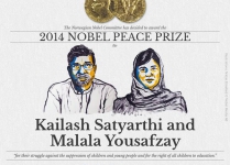 Malala Yousafzai and Kailash Satyarthi named as winners of 2014 Nobel Peace Prize