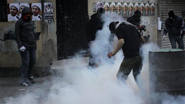 Bahraini protester hit in head by tear gas canister, injured