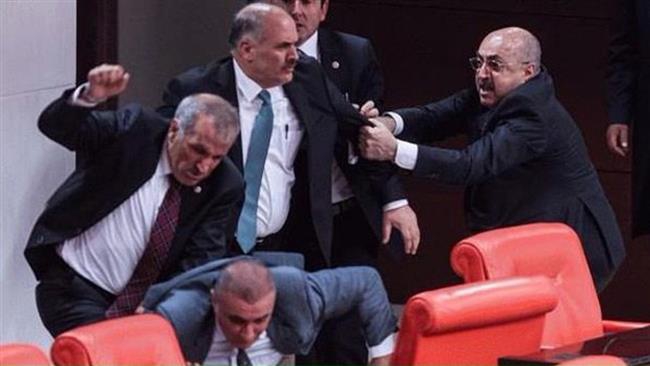 5 legislators hurt in Turkish parliament brawl