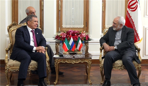 Iranian FM, Tatar president call for enhanced relations