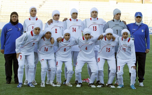 Iran female football players depart for Taiwan