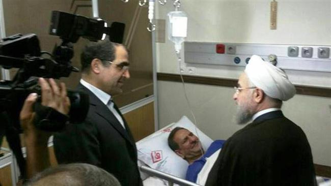 Rouhani visits Vice President Jahangiri at hospital