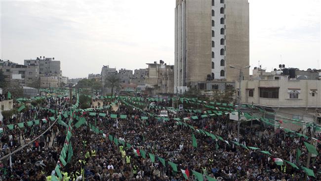 1000s of Palestinians mark Hamas establishment in Gaza Strip