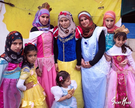 Syrian refugee girls becoming Cinderella