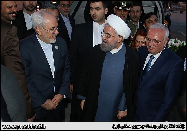 President Rouhani arrives in Istanbul