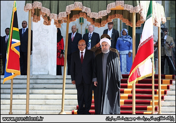 President Rouhani welcomes South African counterpart in Tehran