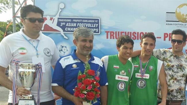 Iran team ranks 2nd in Asia Footvolley Championship