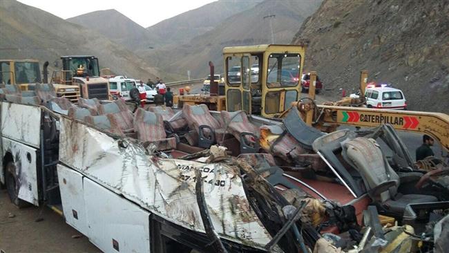 Bus crash kills 16, injures 13 in north Iran