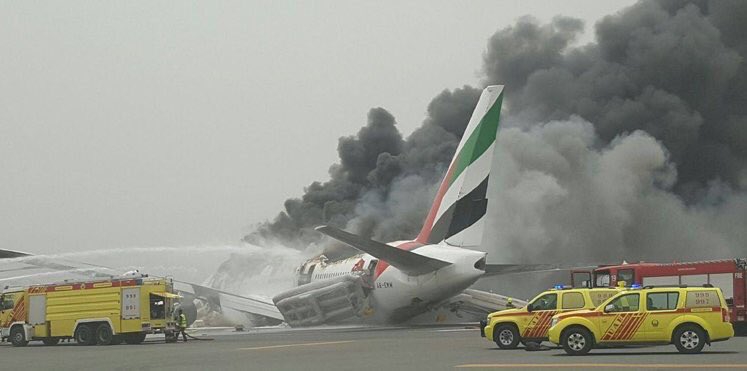 Emirates plane crash-lands at Dubai airport