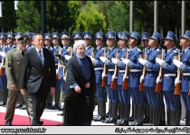 President Rouhani officially welcomed in Baku