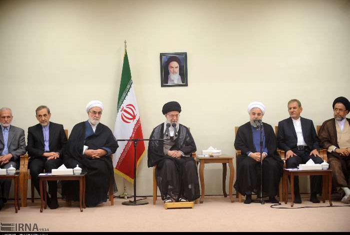 Leader receives President Rouhani, cabinet members