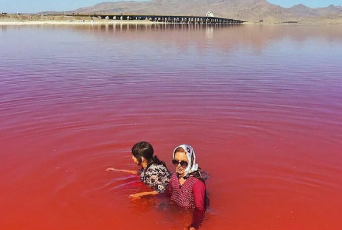 Instagrams Photo of the Day: Mother and child swimming in Lake Urmia