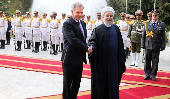 President Rouhani officially welcomes Finish counterpart