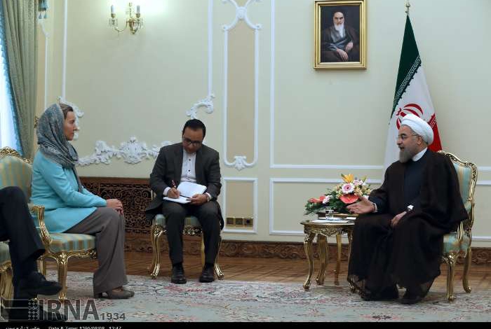 President Rouhani recieves Mogherini