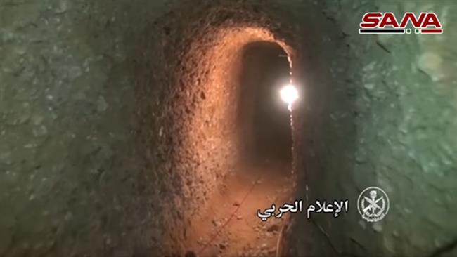 Syrian army destroys terrorist tunnel near Damascus