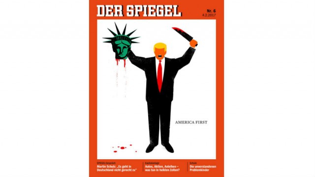 German magazine cover shows Trump beheading Statue of Liberty