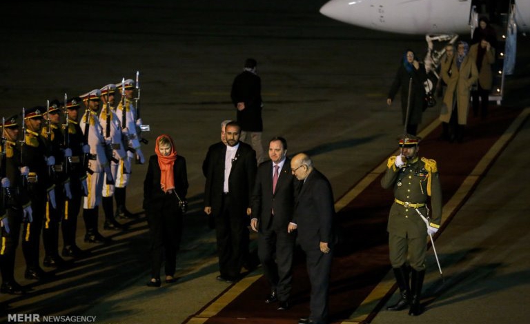 Swedish PM arrives in Tehran