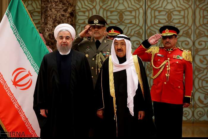 President Rouhani welcomed by Kuwaiti emir
