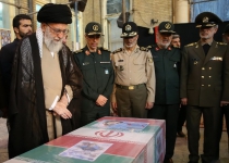 Photos: Ayat. Khamenei bids farewell to fallen soldier Hojaji  <img src="https://cdn.theiranproject.com/images/picture_icon.png" width="16" height="16" border="0" align="top">