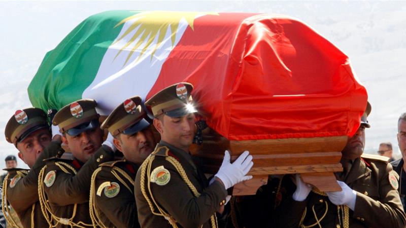 10 Iraqi MPs leave funeral procession for Kurdish flag on Talabani coffin