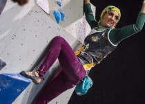 Iranian woman wins gold at Asian Rock Climbing Cup