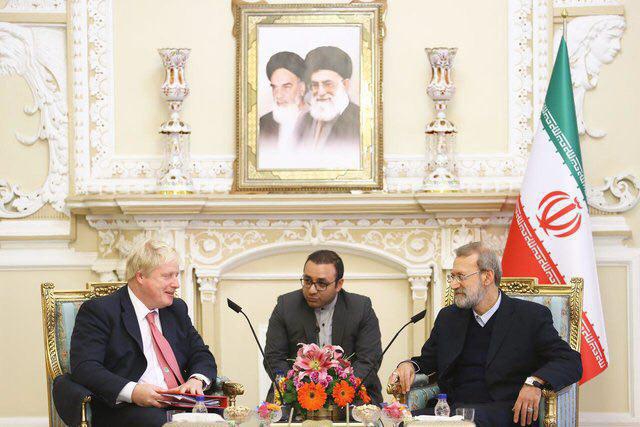 British foreign secretary, Iran parliament speaker meet in Tehran
