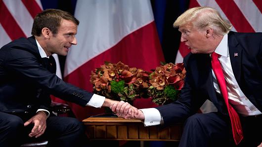 Trump, Macron face differences on Iran, trade, in French visit