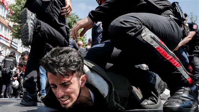 Turkish police detain dozens of protesters in Istanbul on May Day
