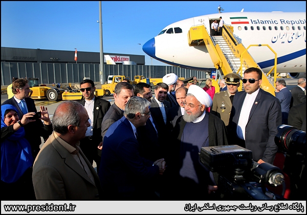 President Rouhani arrives in Vienna