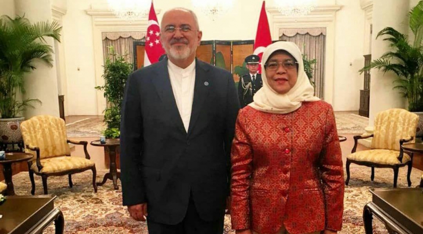 Iran FM meets Singapore president, foreign minister