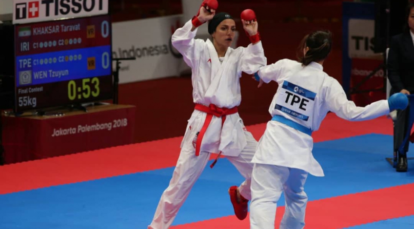 Iran female karateka bags silver at Asian Games