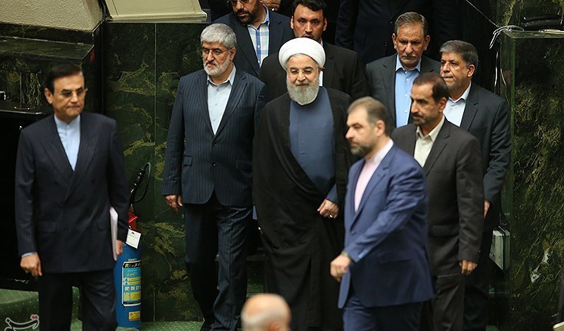 President Rouhani in Majlis to answer MPs