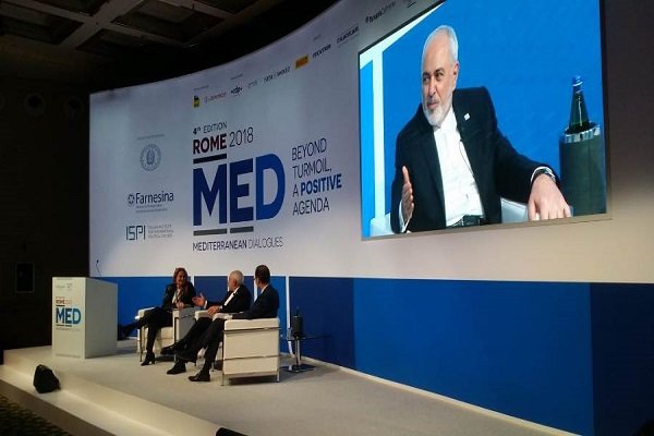 At MED conf. in Rome; Zarif calls on EU to resist US pressures