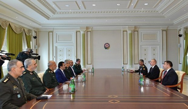 Iran Armed Forces chief of staff talks military coop. with Azerbaijan president
