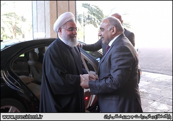 Iraqi PM officially receives President Rouhani