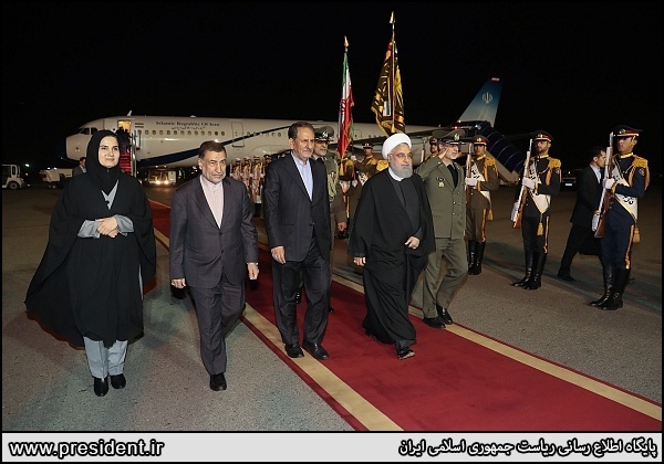 Rouhani back home from Iraq