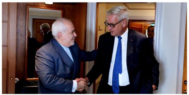 Ex-Swedish PM holds talks with Zarif